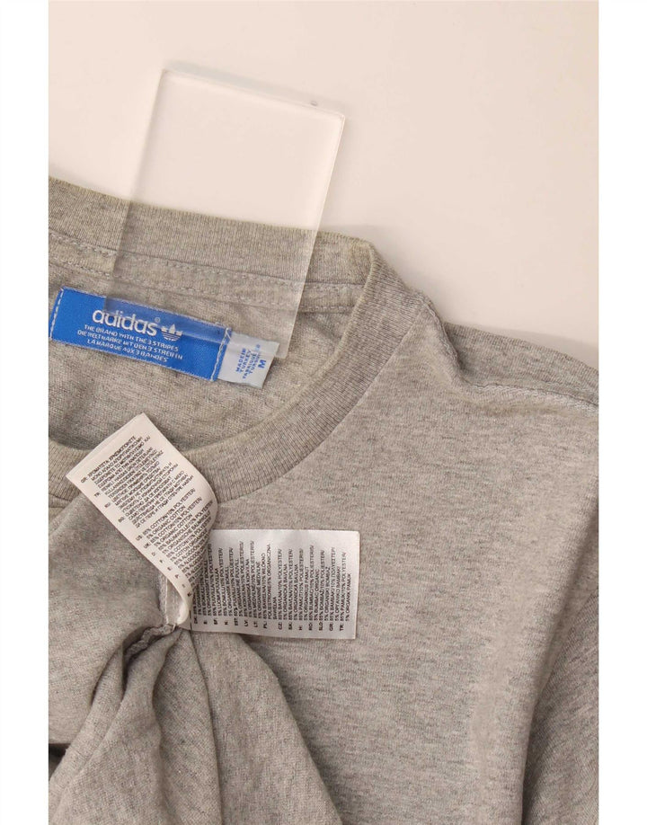 Adidas Mens Graphic T-Shirt Top Medium Grey Cotton