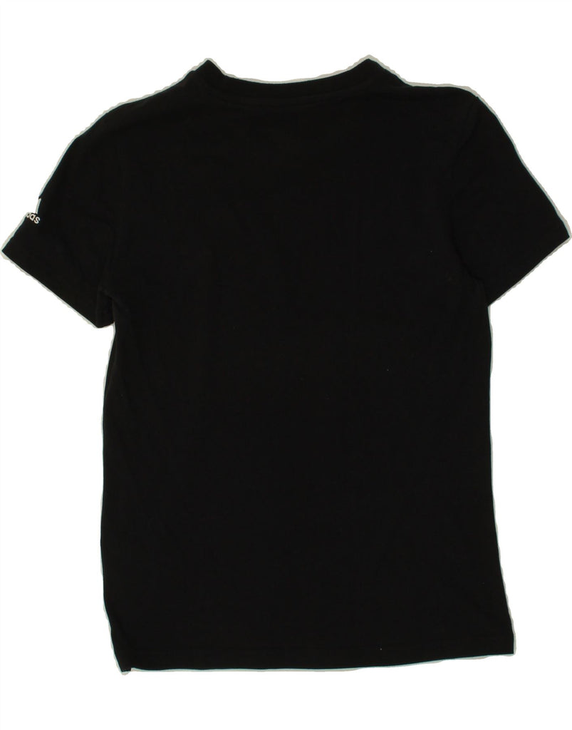 ADIDAS Womens Graphic T-Shirt Top UK 8 /10 Small Black Cotton Vintage Adidas and Second-Hand Adidas from Messina Hembry 