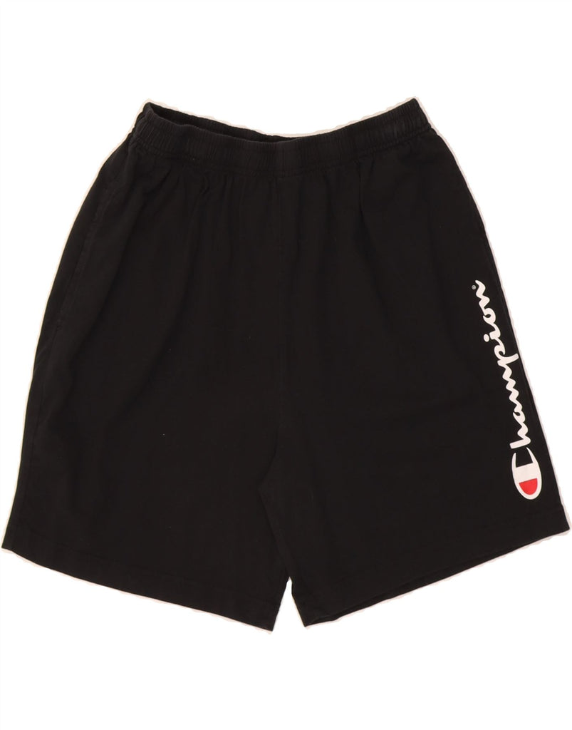 CHAMPION Mens Graphic Sport Shorts Large  Black Vintage Champion and Second-Hand Champion from Messina Hembry 