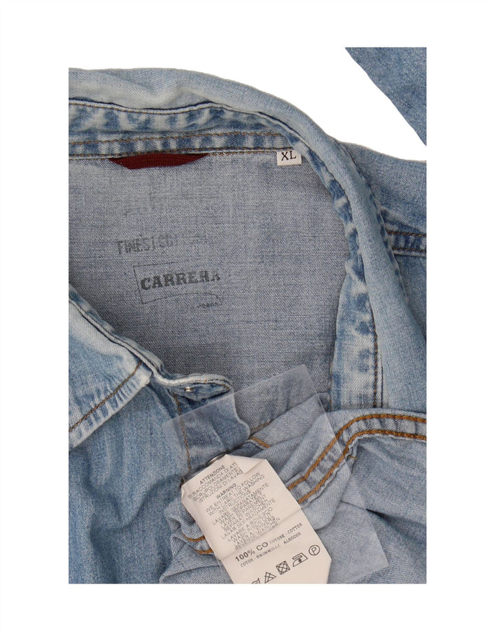 CARRERA Mens Denim Shirt XL Blue Cotton Vintage Carrera and Second-Hand Carrera from Messina Hembry 