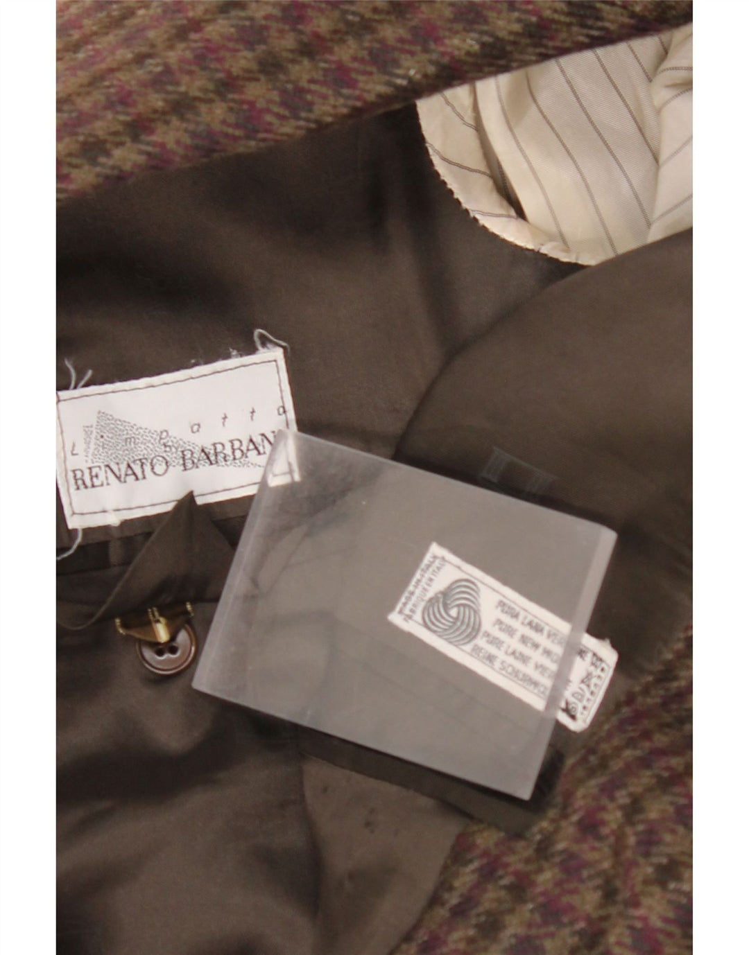 RENATO BARBANO Mens 2 Button Blazer Jacket UK 40 Large Brown Check