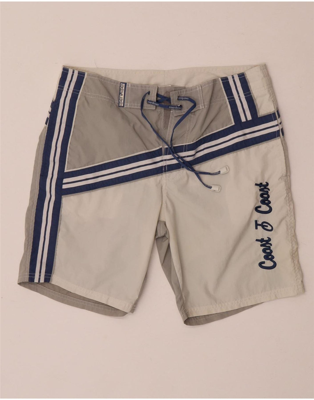 Coast Mens Graphic Swimming Shorts Medium  Grey Colourblock Polyamide
