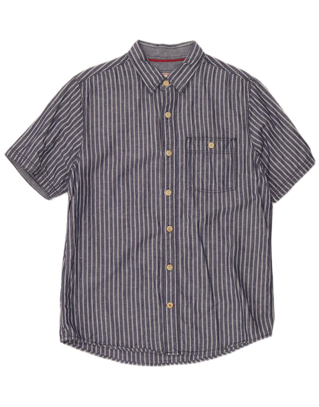 Fat Face Mens Short Sleeve Shirt Small Blue Striped Cotton