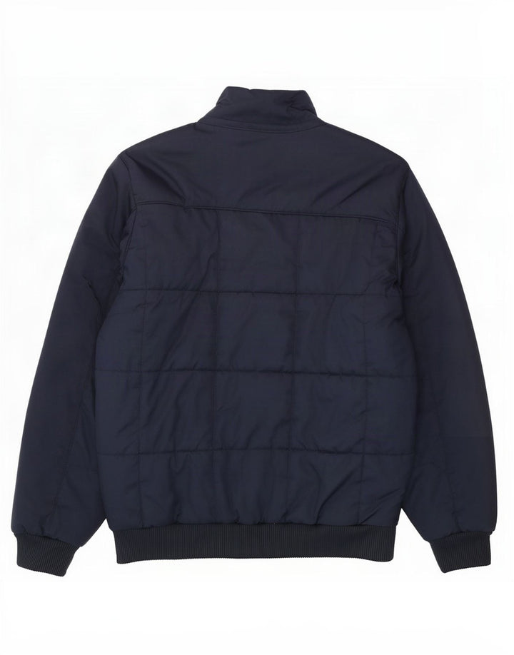 Adidas Boys Padded Jacket 13-14 Years Navy Blue Colourblock Polyester