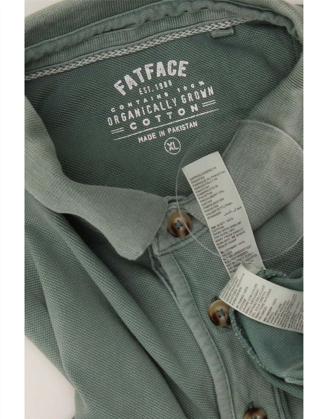 Fat Face Mens Polo Shirt XL Green Cotton