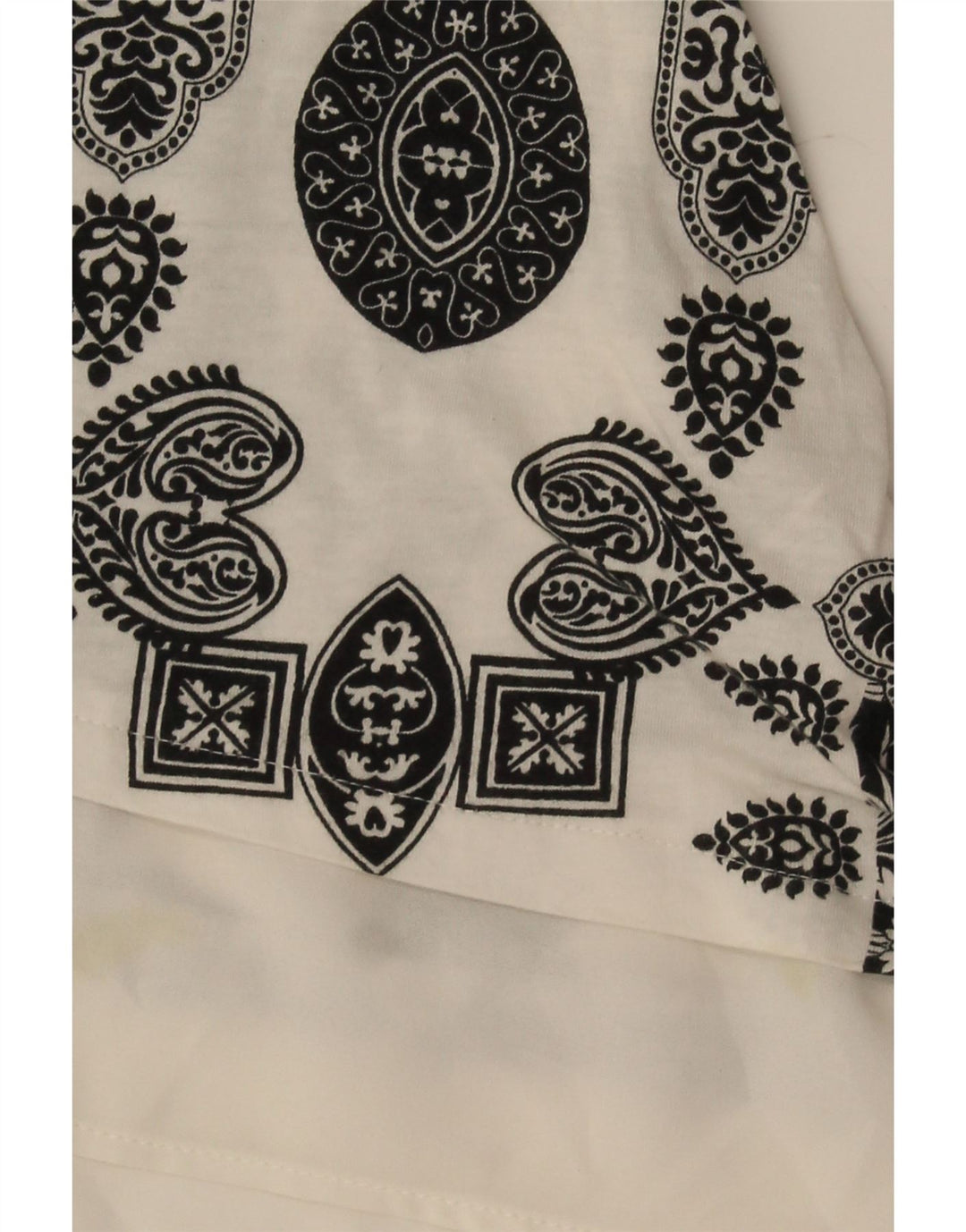Desigual Womens Asymmetric Blouse Top UK 12 Medium White Paisley Cotton