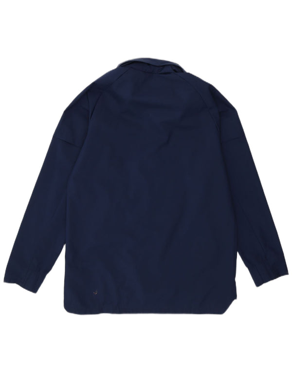 Adidas Boys Hooded Windbreaker Jacket 11-12 Years Navy Blue Polyester