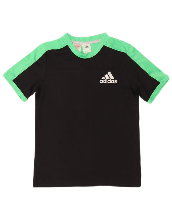 Adidas Boys Climacool T-Shirt Top 11-12 Years Black Colourblock