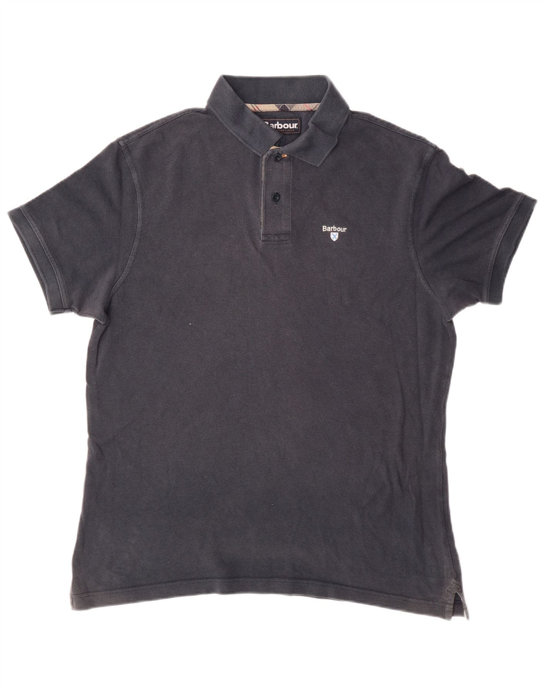 Barbour Mens Polo Shirt Large Navy Blue Cotton