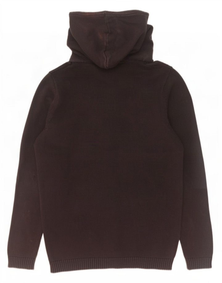 Jack & Jones Mens Hooded Jumper Sweater Large Black Cotton