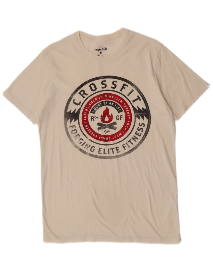 Reebok Mens Graphic T-Shirt Top Medium White