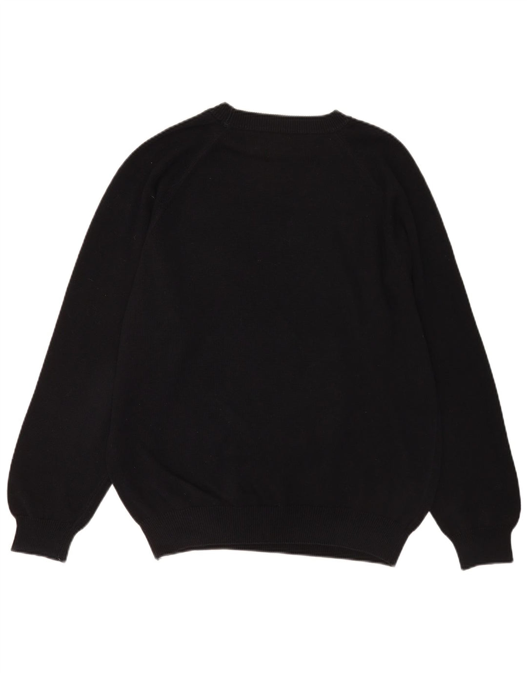 Benetton Mens Crew Neck Jumper Sweater Large Black Cotton