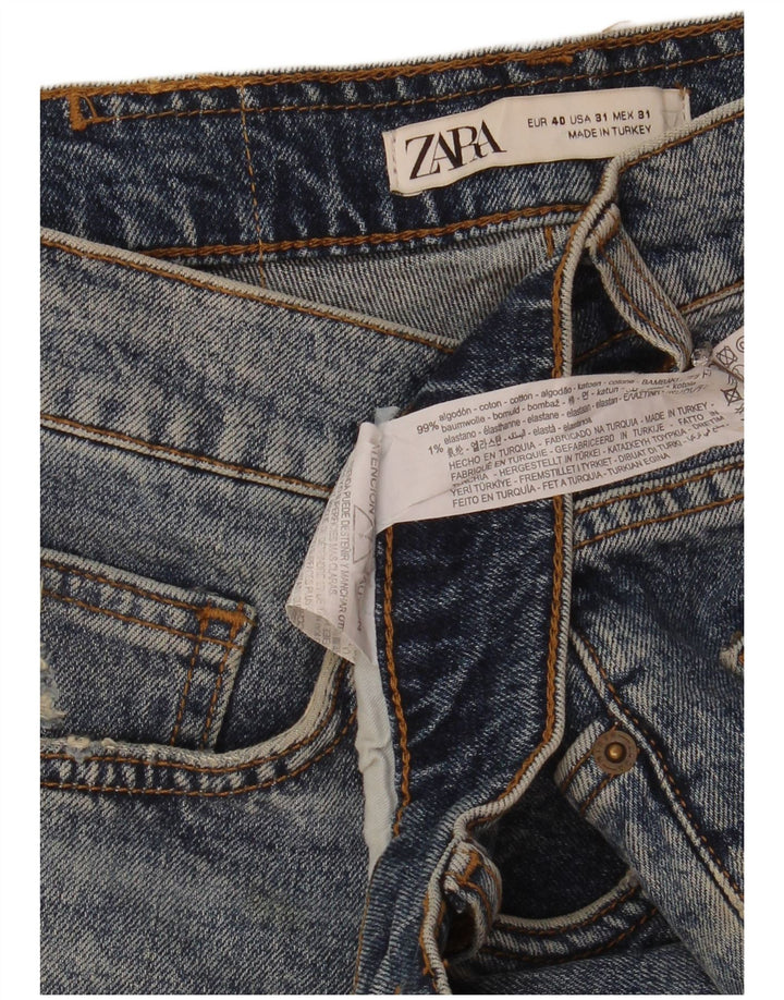 Zara Mens Distressed Denim Shorts EU 40 Medium W31 Blue Cotton