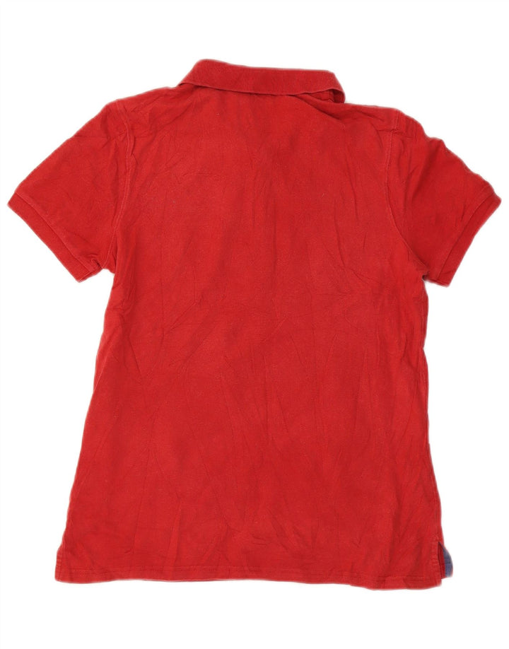 EDDIE BAUER Womens Polo Shirt UK 10 Small Red Cotton