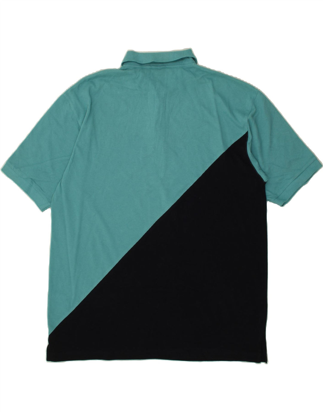 COTTON TRADERS Mens Polo Shirt Large Blue Colourblock Cotton Vintage Cotton Traders and Second-Hand Cotton Traders from Messina Hembry 