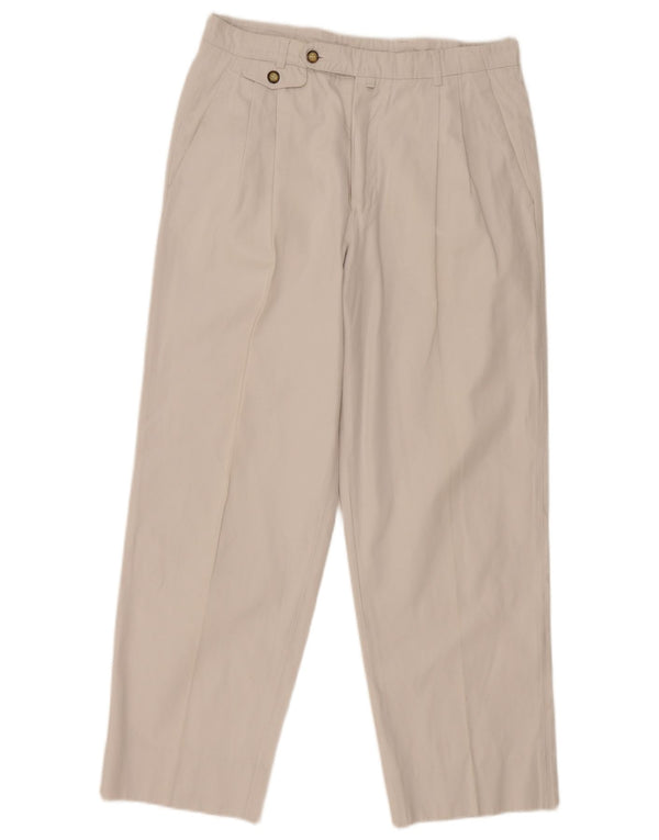 Vintage Mens Pegged Suit Trousers W32 L29 Beige