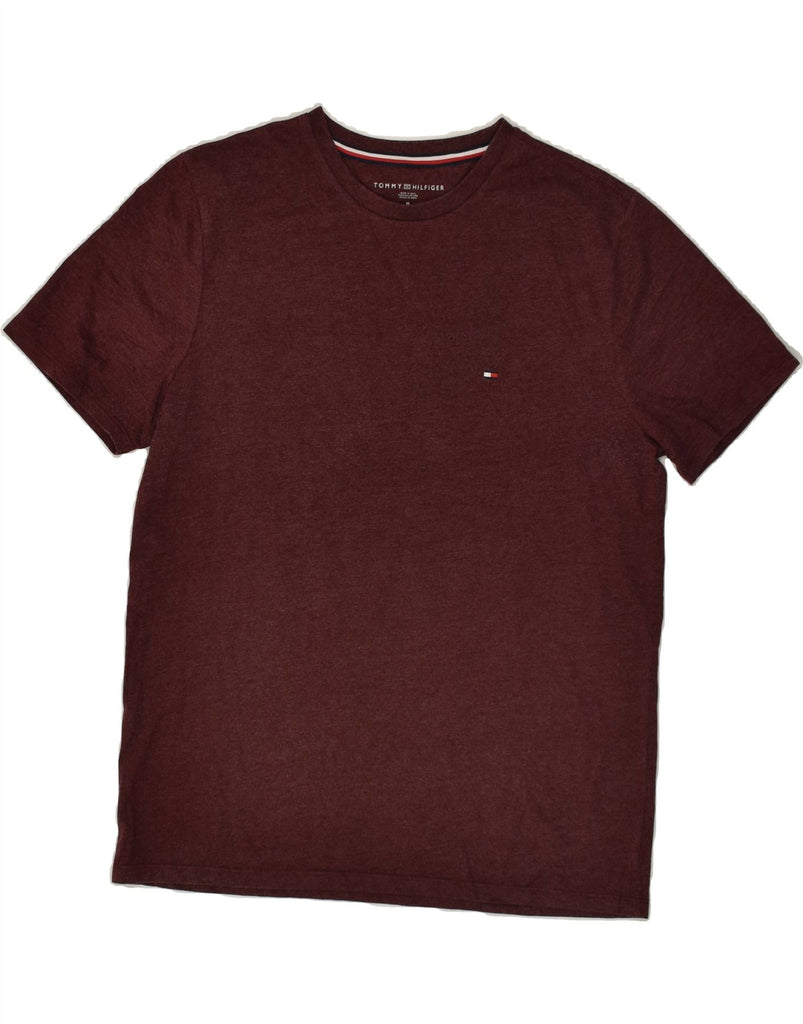 TOMMY HILFIGER Mens T-Shirt Top Medium Burgundy Cotton | Vintage Tommy Hilfiger | Thrift | Second-Hand Tommy Hilfiger | Used Clothing | Messina Hembry 