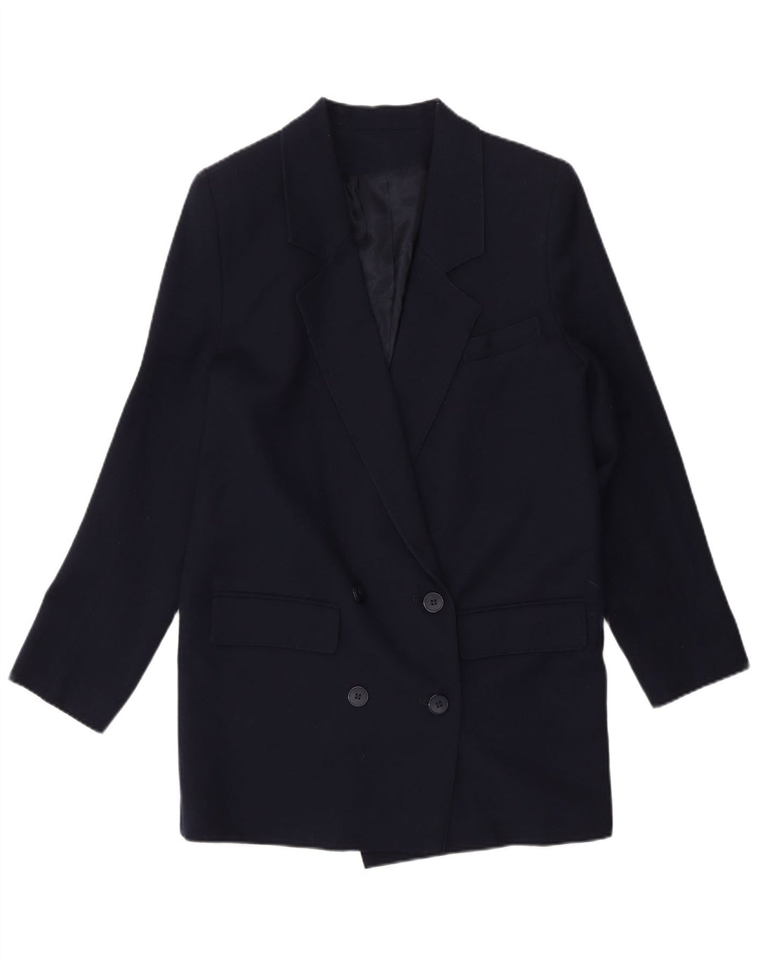 Vintage Womens Double Breasted Blazer Jacket UK 10 Small Navy Blue