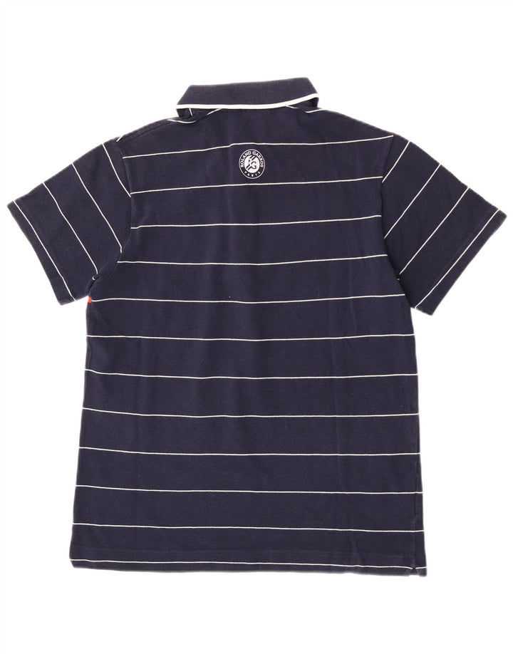 Lacoste Mens Polo Shirt Size 3 Small Navy Blue Striped Cotton