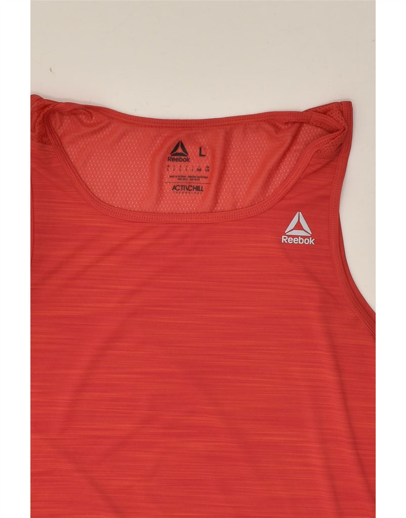 REEBOK Womens Vest Top UK 14 Large Red Nylon | Vintage Reebok | Thrift | Second-Hand Reebok | Used Clothing | Messina Hembry 