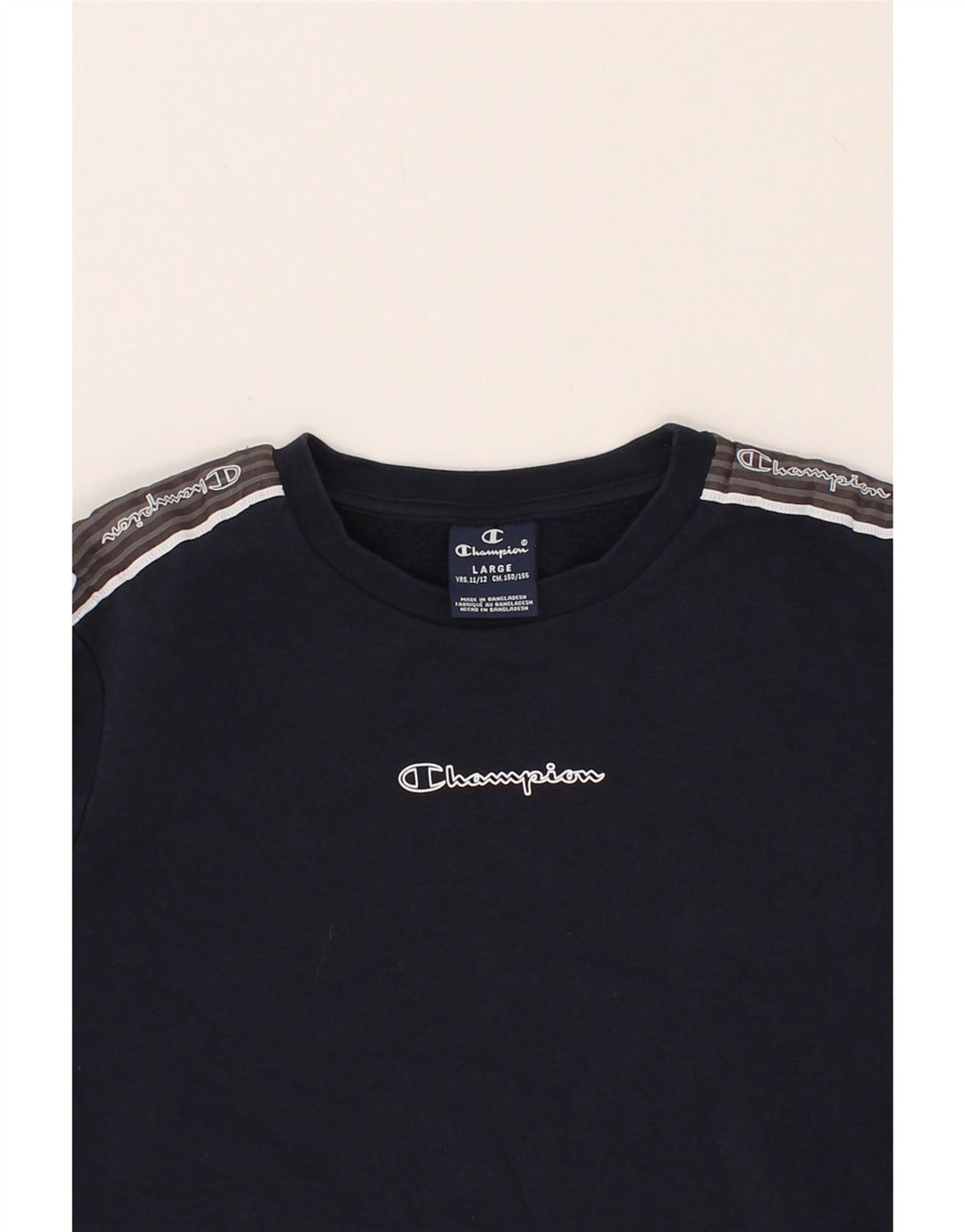 CHAMPION Boys Graphic Sweatshirt Jumper 11-12 Years Large  Navy Blue Vintage Champion and Second-Hand Champion from Messina Hembry 