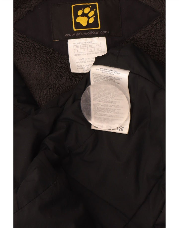 JACK WOLFSKIN Womens Hooded Windbreaker Coat UK 10 Small  Black Polyamide