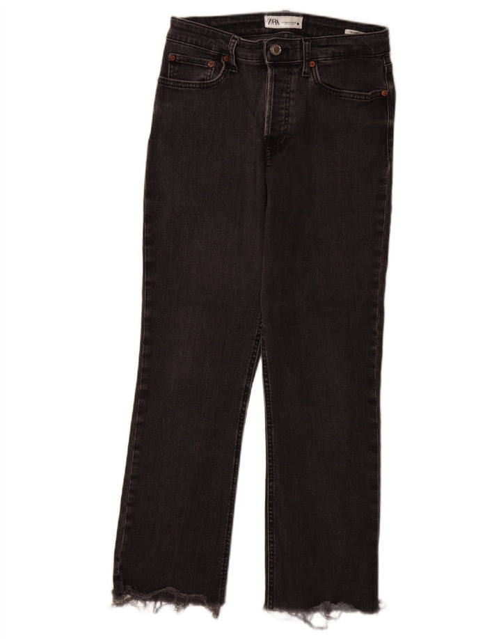 Zara Womens High Rise Straight Jeans EU 38 Small W28 L27 Grey