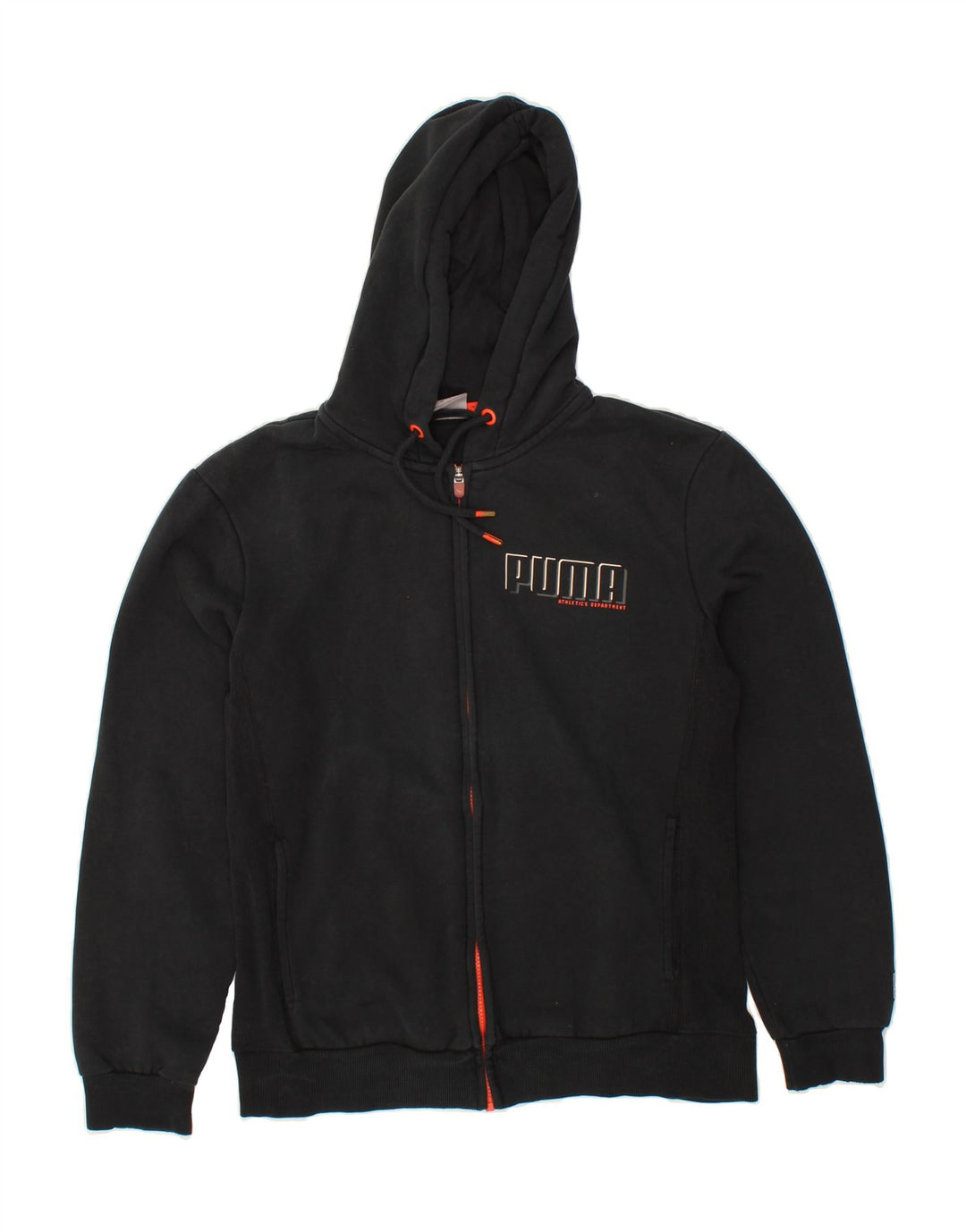PUMA Mens Graphic Zip Hoodie Sweater Medium Black Vintage Puma and Second-Hand Puma from Messina Hembry 