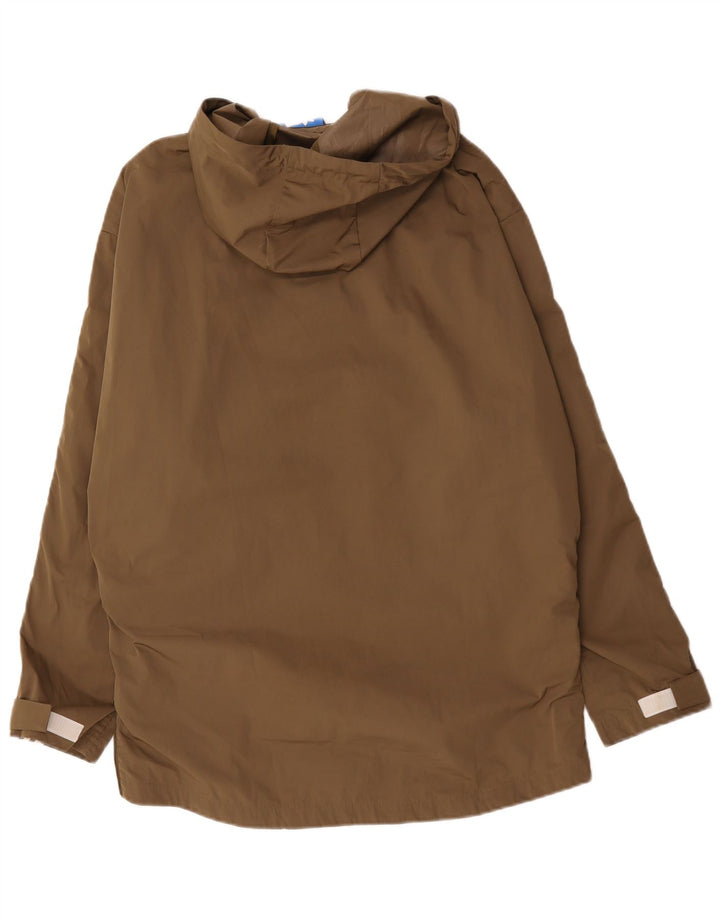 Adidas Mens Hooded Pullover Rain Jacket UK 38 Medium Khaki Polyester