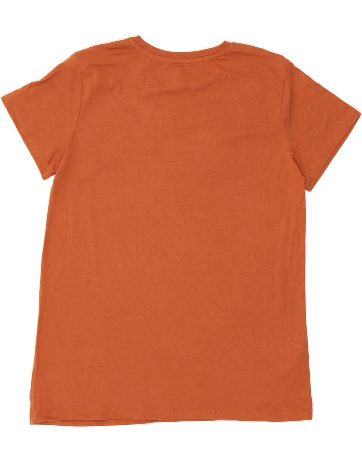 EDDIE BAUER Womens Graphic T-Shirt Top UK 12 Medium Brown Cotton Vintage Eddie Bauer and Second-Hand Eddie Bauer from Messina Hembry 