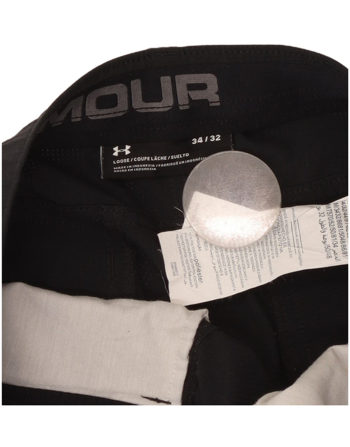 Under Armour Mens Loose Fit Trousers W34 L32 Black Polyester