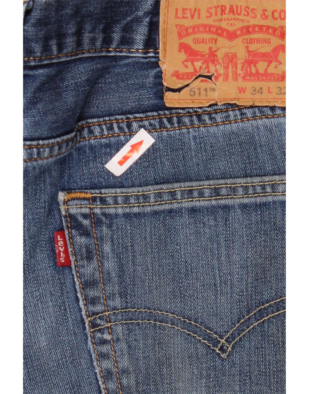 Levi's Mens 511 Slim Jeans W34 L32 Blue Cotton