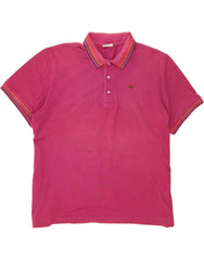 LACOSTE Mens Polo Shirt Size 8 3XL Pink Cotton