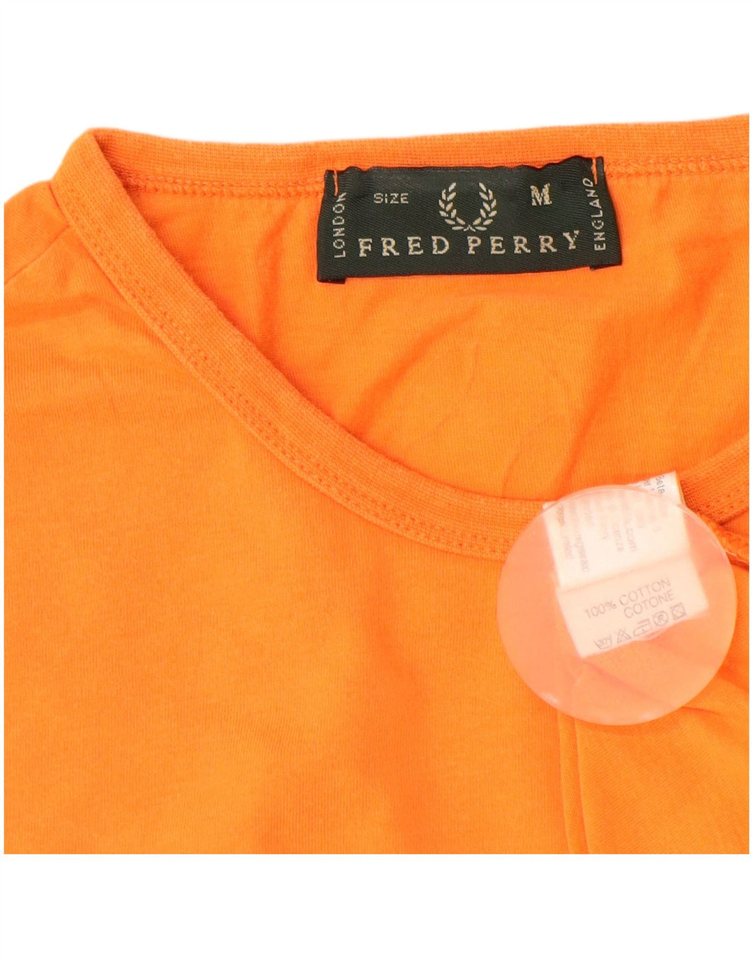 Fred Perry Mens T-Shirt Top Medium Orange Cotton