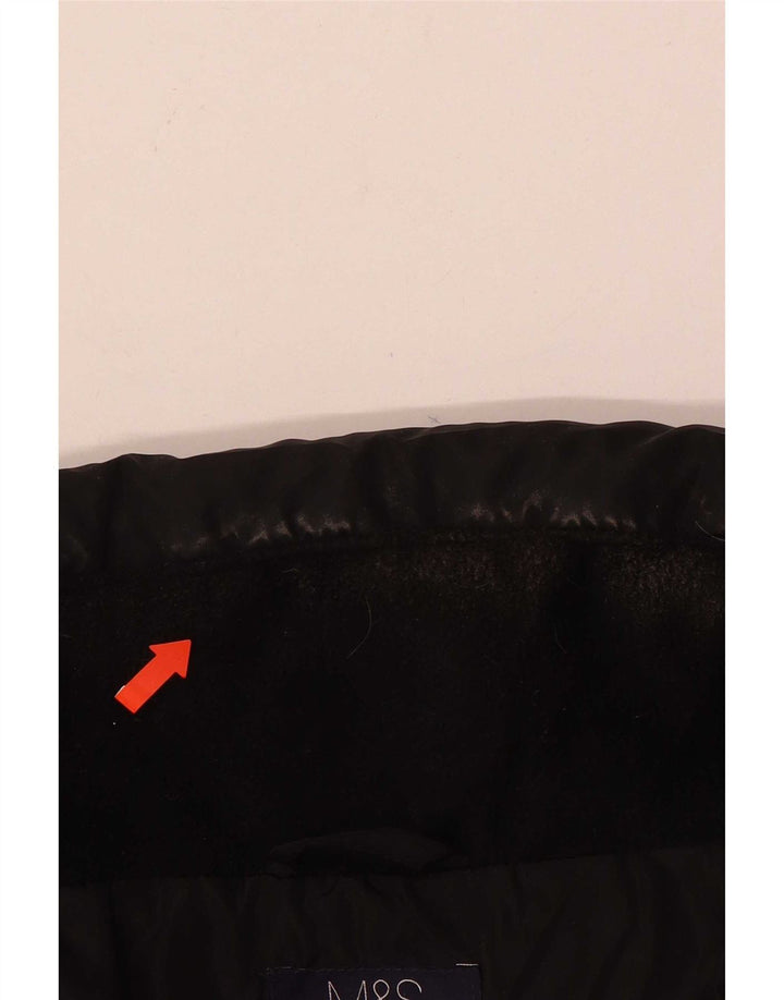 Marks & Spencer Womens Quilted Padded Coat UK 14 Large Black Polyester