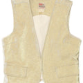 Levi's Womens Waistcoat UK 10 Small Gold Cotton Western