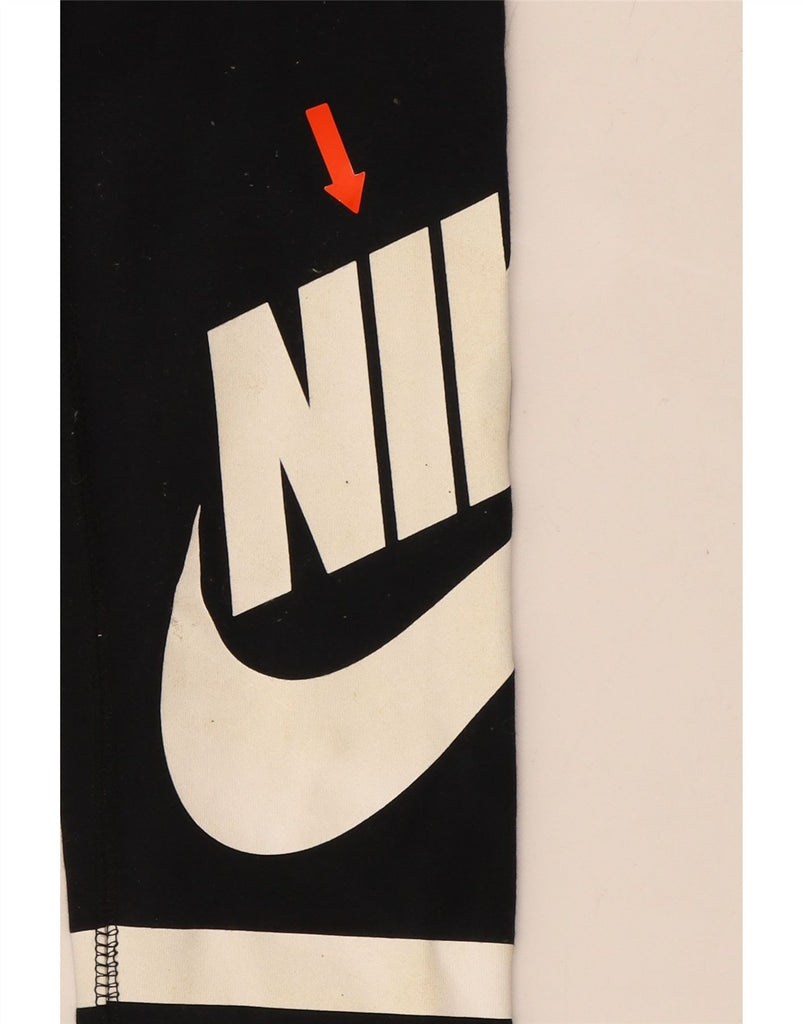 NIKE Girls Tight Fit Graphic Leggings 12-13 Years Large Black Cotton Vintage Nike and Second-Hand Nike from Messina Hembry 