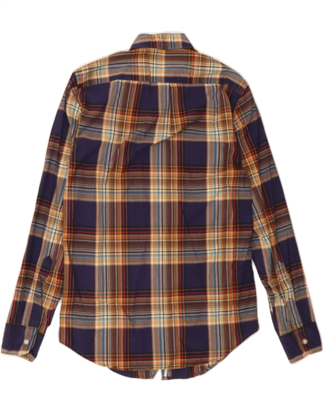 J. CREW Mens Shirt Size 14-14 1/2 Small Navy Blue Check Cotton Vintage J. Crew and Second-Hand J. Crew from Messina Hembry 