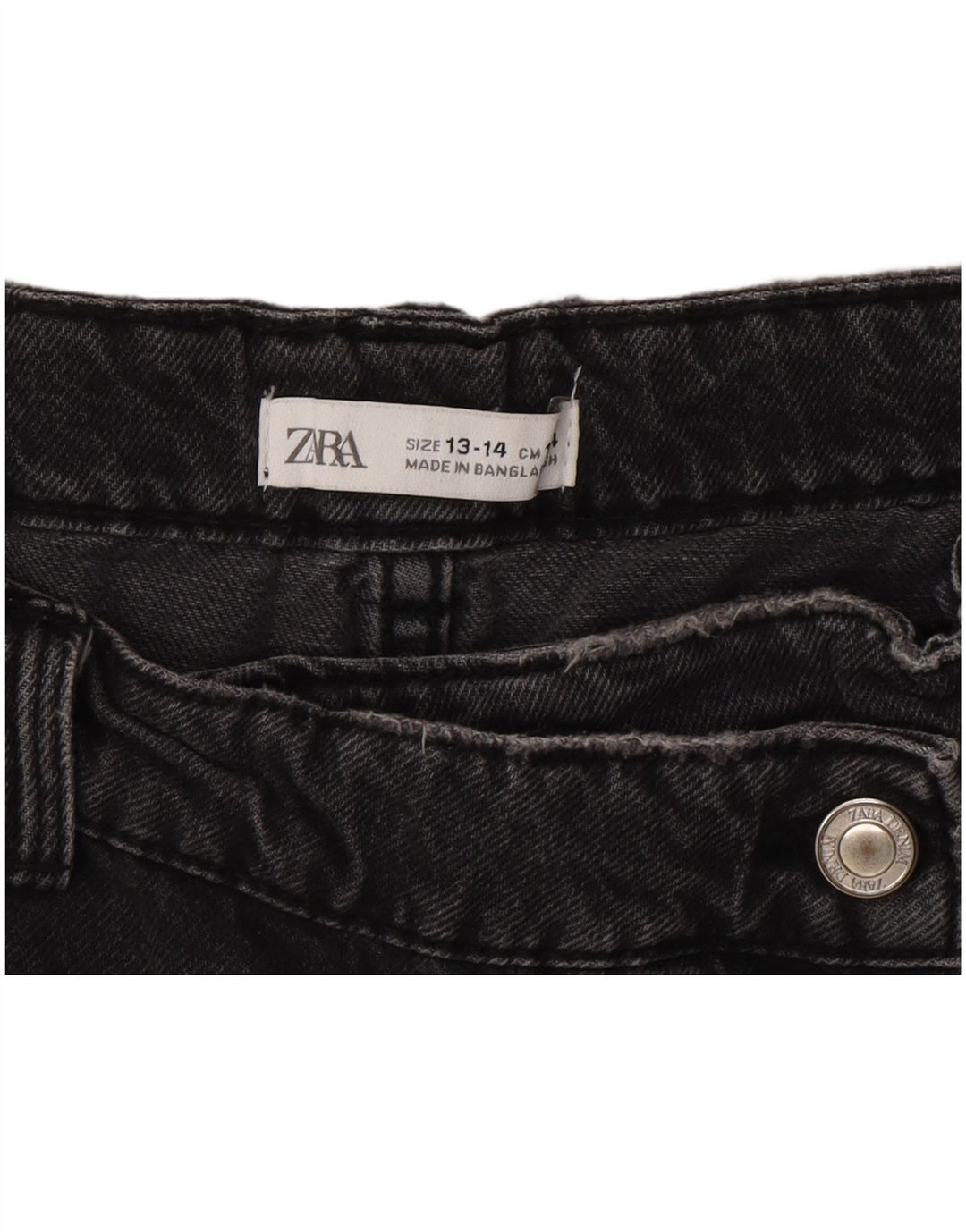 Zara Girls Denim Shorts 13-14 Years W28 Grey