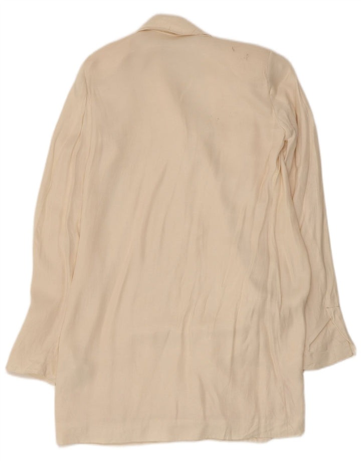 Zara Womens Overcoat UK 6 XS Off White Viscose