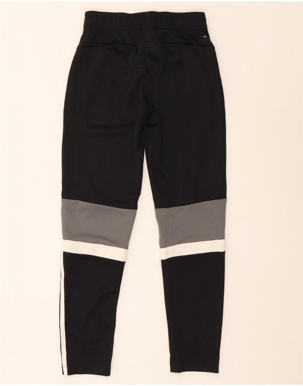Adidas Boys Climalite Tracksuit Trousers 10-11 Years Black Colourblock