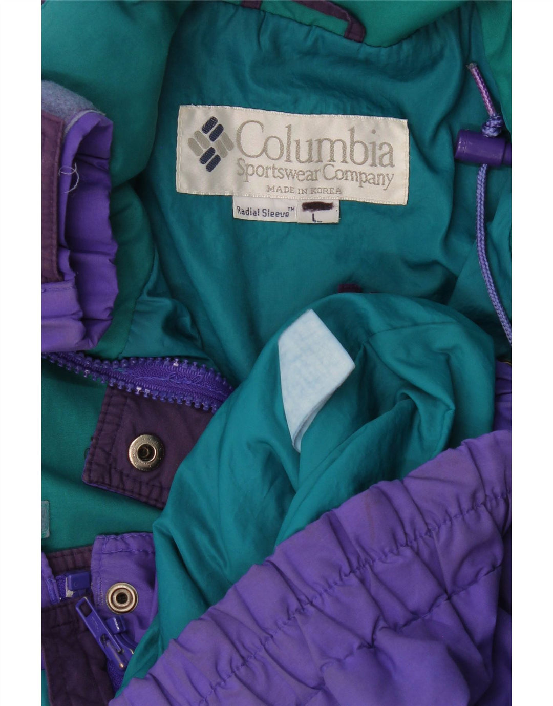 Columbia Womens Oversized Windbreaker Jacket UK 16 Large Purple Colourblock