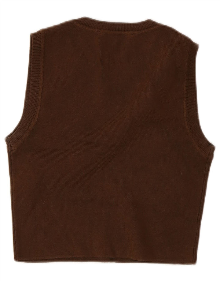 Zara Womens Sleeveless Crop Top UK 12 Medium Brown Viscose