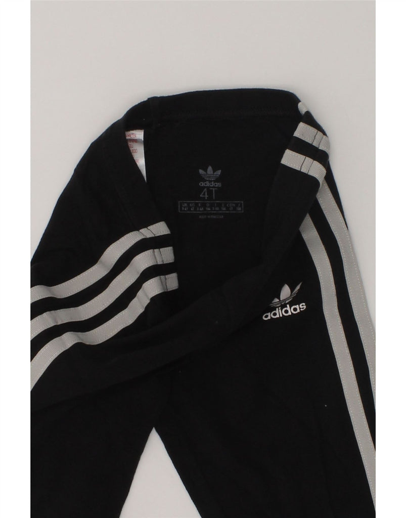 ADIDAS Girls Leggings 3-4 Years Black Cotton | Vintage Adidas | Thrift | Second-Hand Adidas | Used Clothing | Messina Hembry 