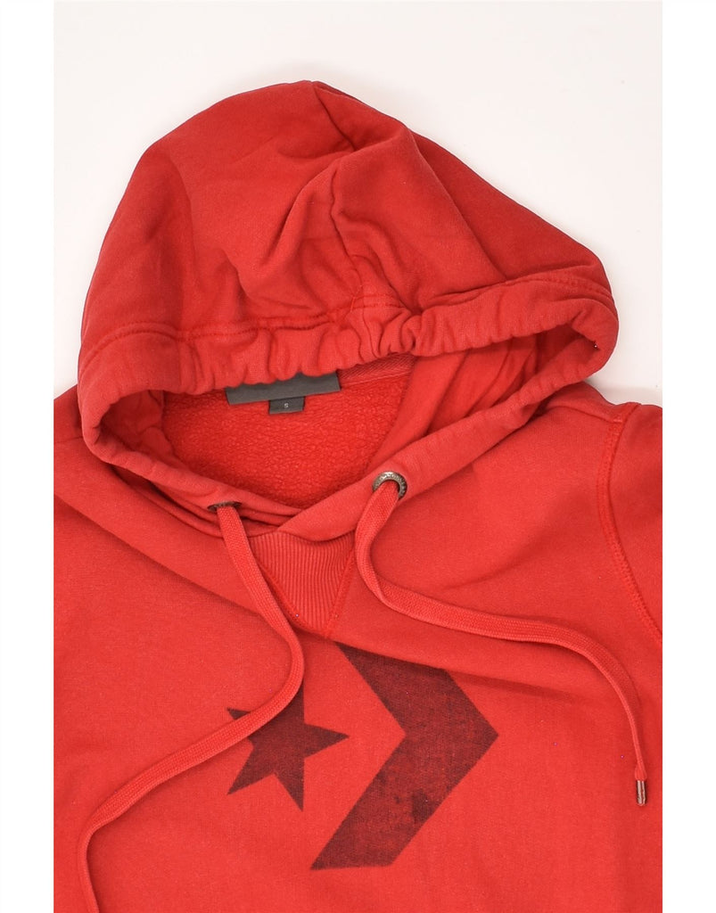 CONVERSE Mens Graphic Hoodie Jumper Small Red Cotton | Vintage Converse | Thrift | Second-Hand Converse | Used Clothing | Messina Hembry 