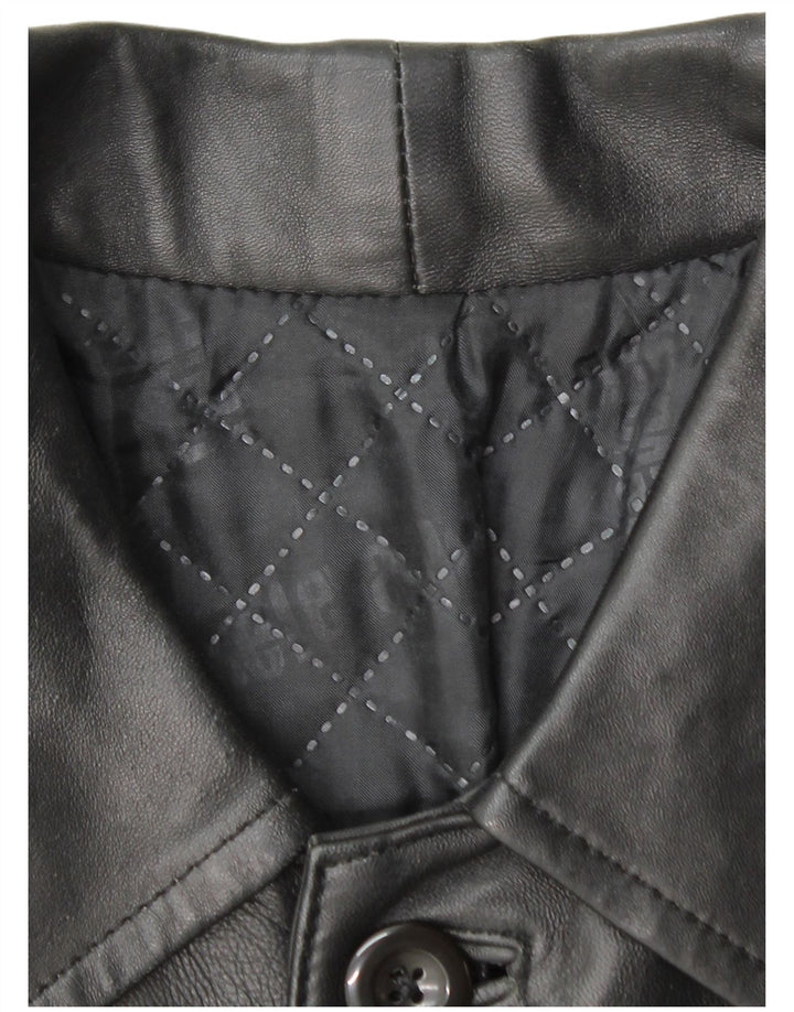 VINTAGE Mens Leather Jacket UK 38 Medium Black