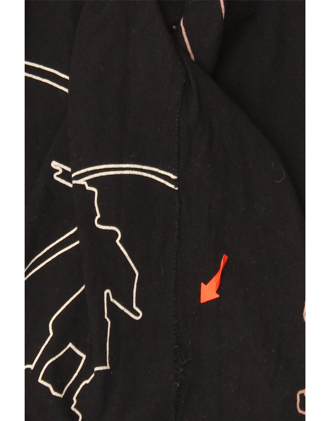 Desigual Womens Barcelona Graphic Top Long Sleeve UK 12 Medium Black Cotton