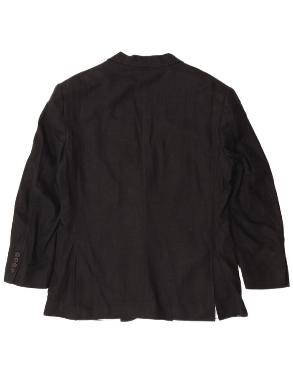 MARKS & SPENCER Mens 2 Button Blazer Jacket UK 40 Large Black Linen