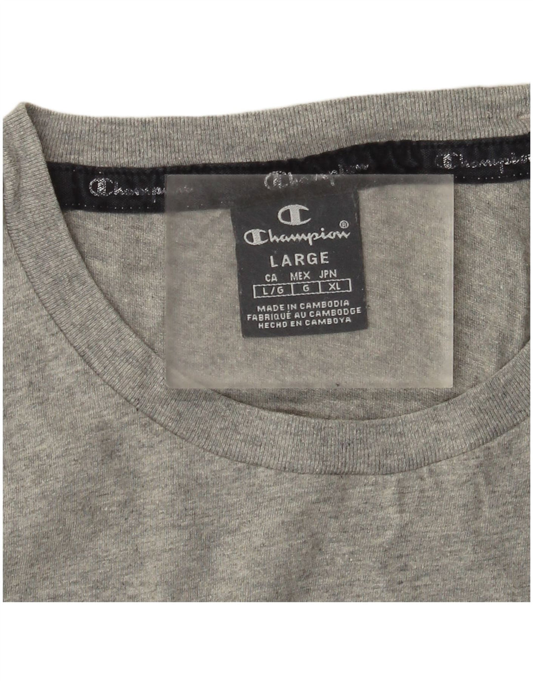 Champion Mens T-Shirt Top Large Grey Flecked