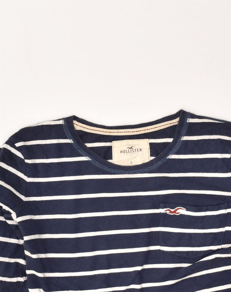 HOLLISTER Womens Top Long Sleeve UK 8 Small Navy Blue Striped Cotton | Vintage Hollister | Thrift | Second-Hand Hollister | Used Clothing | Messina Hembry 